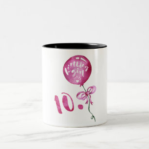 Tasse 2 Couleurs 10ème Fille d'anniversaire, cadeaux de filles
