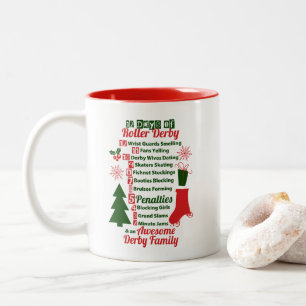 Tasse 2 Couleurs 12 jours de Noël de Derby de rouleau, patinage de
