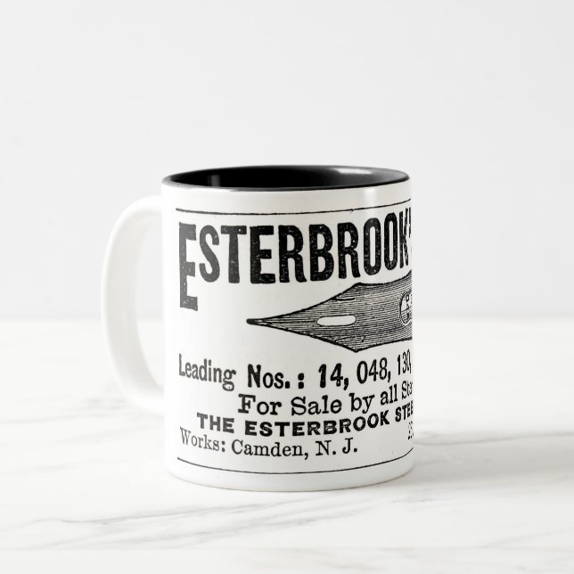 TASSE 2 COULEURS 1886 ESTERBROOK STEEL PENS PUBLICITAIRE (Devant gauche)