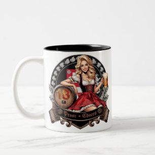 Tasse 2 Couleurs 18e anniversaire - Blonde Dirndl dit Prost Cheers