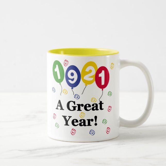 Tasse 2 Couleurs 1921 un anniversaire de grande année (Droit)