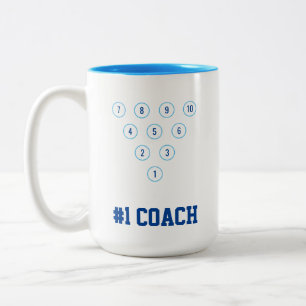 Tasse 2 Couleurs "#1 Entraîneur" 10 broches à bosse Disposition en 