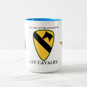TASSE 2 COULEURS 1ÈRE BATAILLE 227E AVIATION 1ÈRE CAVALERIE