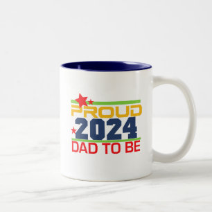 Tasse 2 Couleurs 2024 Fier Papa D'Être Nouveau Papa