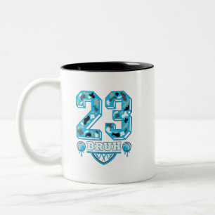 Tasse 2 Couleurs 23 bruh Camo Gamma Bleu Correspondant, gamma bleu,