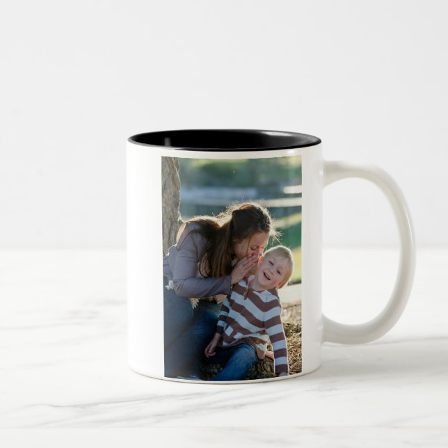 Tasse 2 Couleurs 2 photo personnalisée double face (Droit)