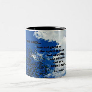 Tasse 2 Couleurs 2ème Le 1:7 de Timothy pour Dieu ne nous a pas