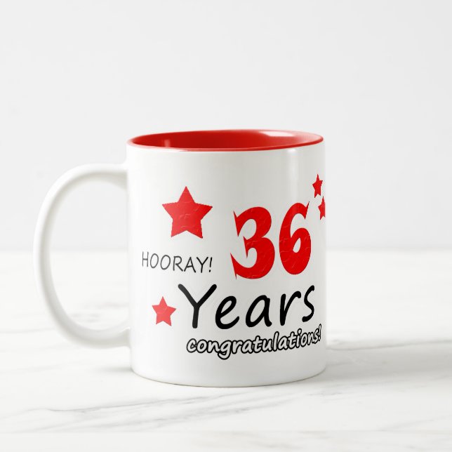 Tasse 2 Couleurs 36e anniversaire, 36 ans Mariage (Gauche)