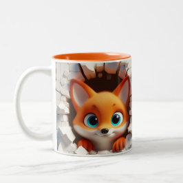 Tasse 2 Couleurs 3D Bébé mignon Fox Hot cacao Café Animaux