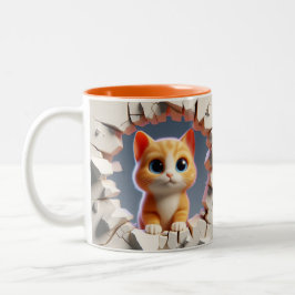 Tasse 2 Couleurs 3D Cute Baby Kitten Hot Cocoa Coffee Animaux