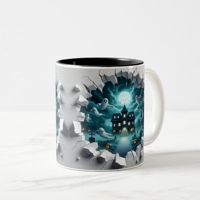Tasse 2 Couleurs 3D Eerie Halloween (Devant droit)