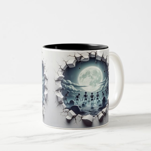 Tasse 2 Couleurs 3D Eerie Halloween (Devant droit)