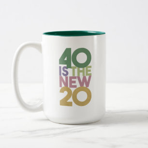 Tasse 2 Couleurs 40 est le nouveau 20 - 40e anniversaire Essentiale