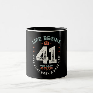 Tasse 2 Couleurs 41 Anniversaire Amusant 41 Ans