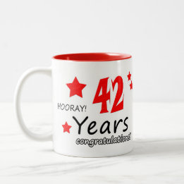 Tasse 2 Couleurs 42e anniversaire, 42 ans Mariage