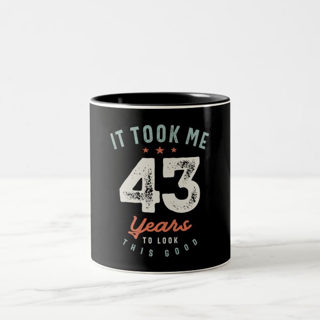 Tasse 2 Couleurs 43 Anniversaire Amusant 43 Ans (Centre)