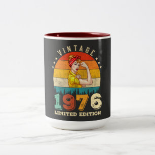 Tasse 2 Couleurs 49 ans Anniversaire 1976 Vintage 49e anniversaire 
