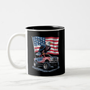 Tasse 2 Couleurs 4 juillet Drapeau Patriotique Américain Eagle USA