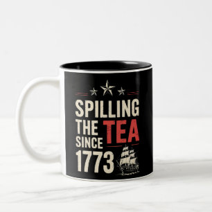 Tasse 2 Couleurs 4 juillet qui déverse le thé depuis 1773 patriotiq