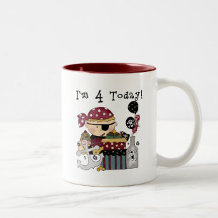 Tasse 2 Couleurs 4e anniversaire Pirate Tshirts et cadeaux