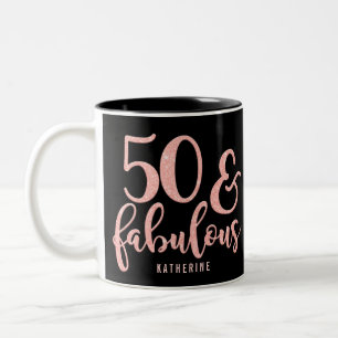 Tasse 2 Couleurs 50 Et Fabuleux Rose Élégant Or Et Noir Personnalis