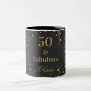 Tasse 2 Couleurs 50 et Fabulous Black Golden fête d'anniversaire