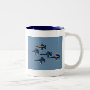 Tasse 2 Couleurs 5 anges bleus
