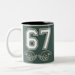 Tasse 2 Couleurs 67 Main Drôle Six Sept Mème Génération Alpha