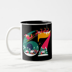 Tasse 2 Couleurs 6 7 Six Seven Génération Z Alpha Mème Argot Noël P