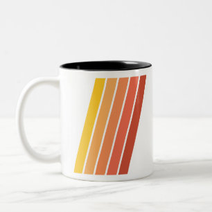 Tasse 2 Couleurs 70 s Vintage Retro Stripes