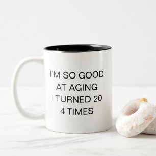 Tasse 2 Couleurs 80e anniversaire drôle