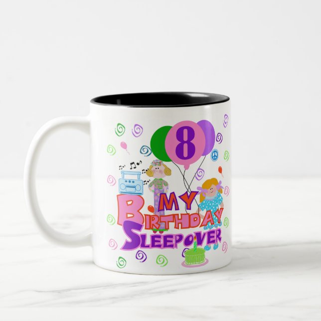 Tasse 2 Couleurs 8ème Sleepover d'anniversaire (Gauche)