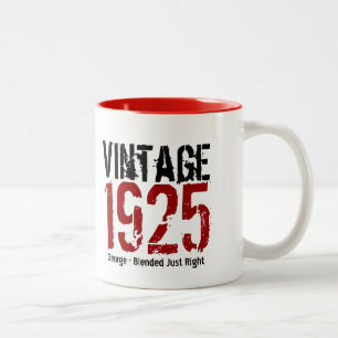 Tasse 2 Couleurs 90e anniversaire Vintage 1925 ou toute année V01C1