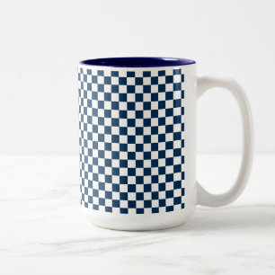 Tasse 2 Couleurs à damiers bleu et blanc