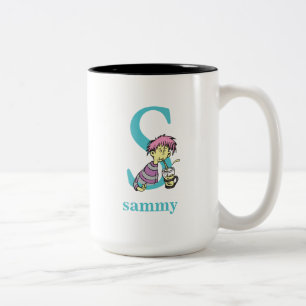 Tasse 2 Couleurs ABC du Dr Seuss : Lettre S - Bleu  Ajouter votre n