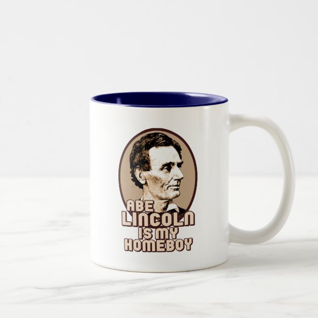 Tasse 2 Couleurs Abe Lincoln est mon Homeboy (Droit)
