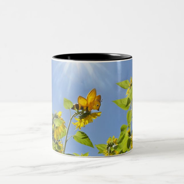 Tasse 2 Couleurs abeille d'extra large sur le tournesol (Centre)