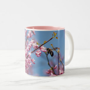 Tasse 2 Couleurs Abeille rouge rose florale