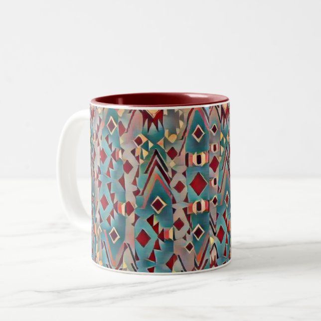 Tasse 2 Couleurs Abstrait Boho Aztèque (Devant gauche)