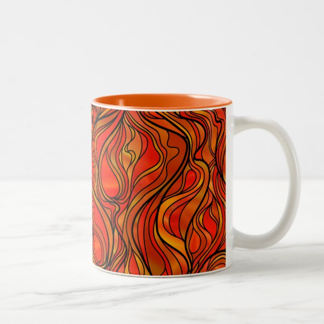 Tasse 2 Couleurs Abstrait de verre orange (Droit)