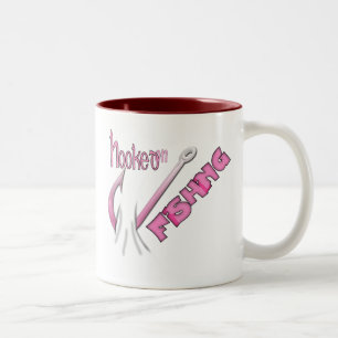 Tasse 2 Couleurs Accroché À La Pêche Crochet Rose