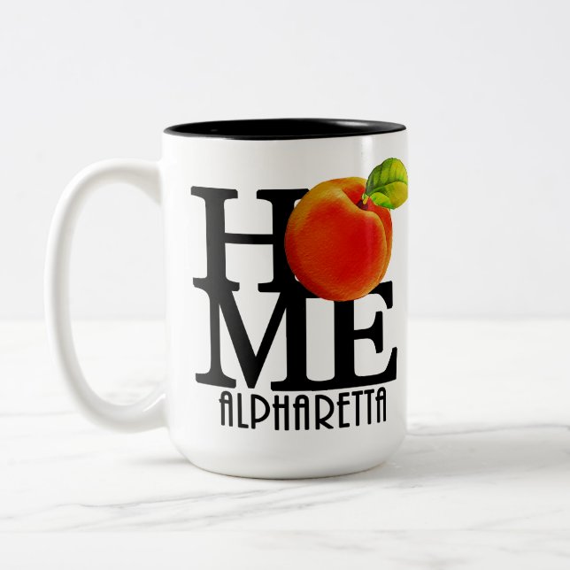 Tasse 2 Couleurs ACCUEIL Alpharetta Géorgie 15oz (Gauche)