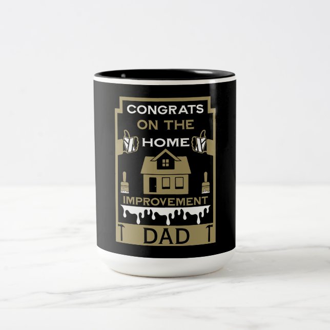 Tasse 2 Couleurs Accueil Amélioration Félicitations (Centre)