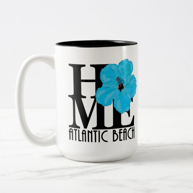 Tasse 2 Couleurs ACCUEIL Atlantic Beach Hibiscus bleu 15oz (Gauche)