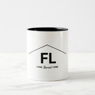 Tasse 2 Couleurs Accueil État Gras Noir Blanc Lettres