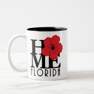 Tasse 2 Couleurs ACCUEIL Floride 11oz Hibiscus rouge