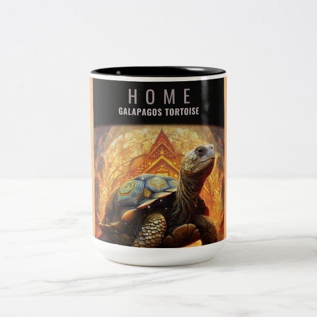 Tasse 2 Couleurs Accueil Galapagos Tortue (Centre)