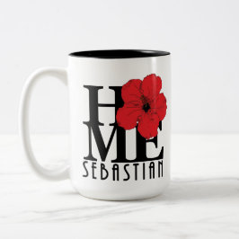 Tasse 2 Couleurs ACCUEIL Hibiscus rouge Sebastian 15oz