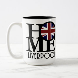 Tasse 2 Couleurs ACCUEIL Liverpool (Drapeau UK) 15oz