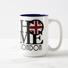 Tasse 2 Couleurs ACCUEIL Londres 15oz (drapeau britannique)